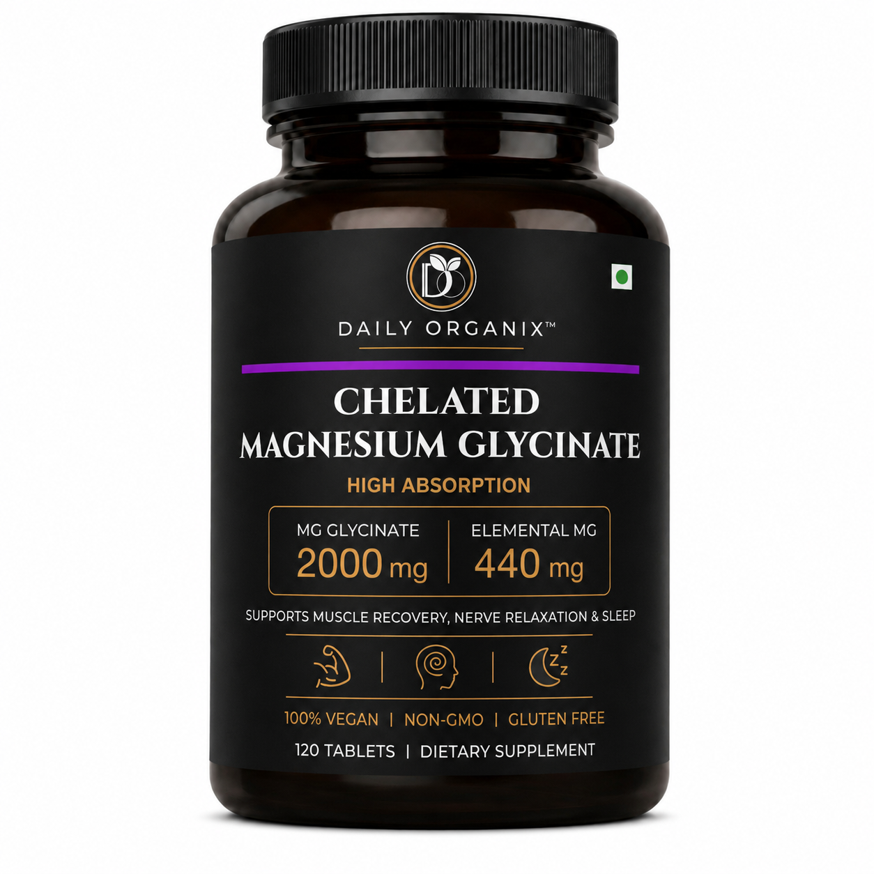 Magnesium Glycinate — amber bottle